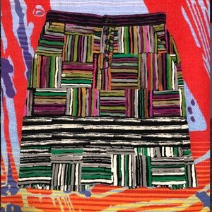 Colorful Button Up Fitted Skirt